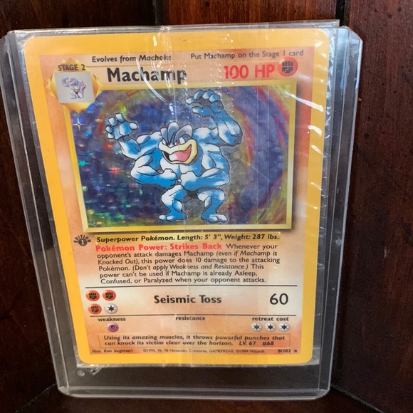 First Edition Holographic Machamp Pokémon card Factory Sealed 1st - Picture 1 of 4